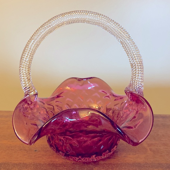 Heritage Cranberry Collection Decorative Dish w Handle - Picture 9 of 11